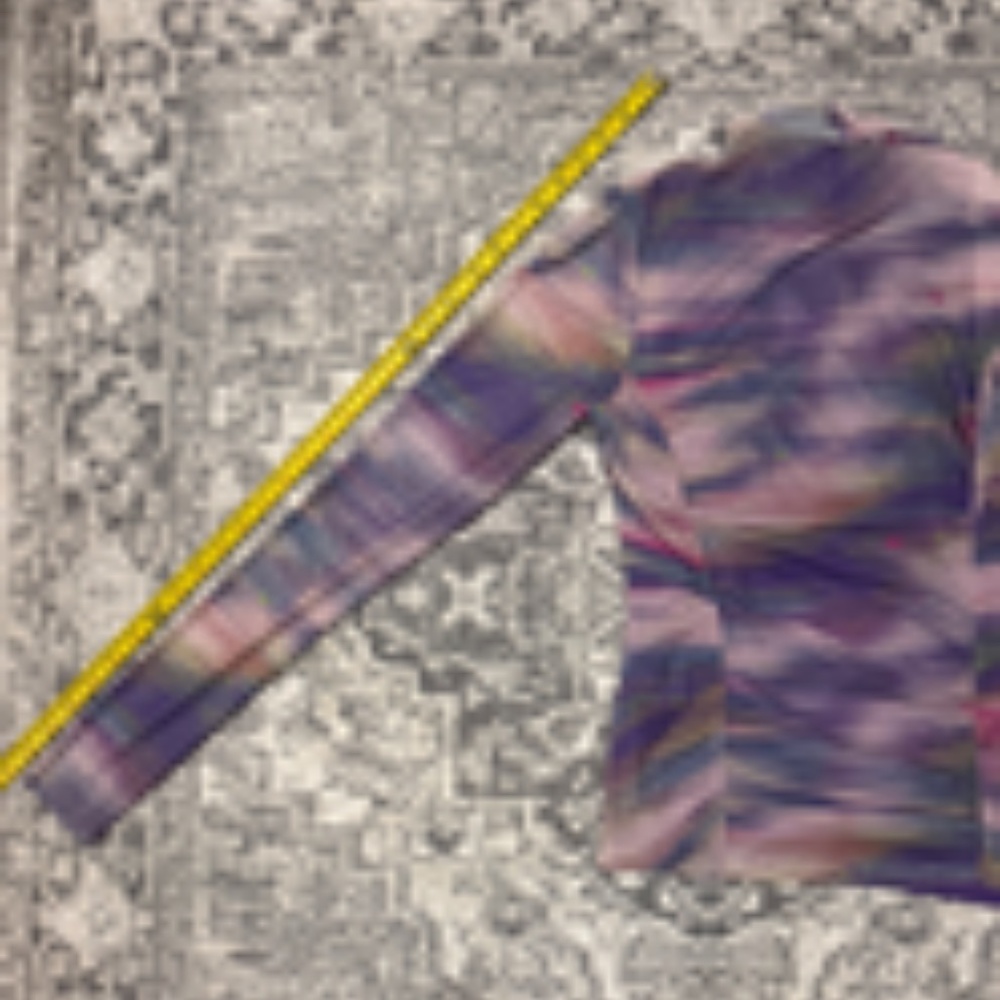 Anthropologie Double-Layer Mesh Top Sheer Trendy Blouse Size Medium Purple Pink - Picture 9 of 9